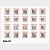 Peach QR Code Stickers Custom Business Logo Square (Vel)