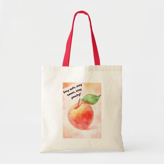 Peach Quote Canvas tas – Vers en Inspirerend (Voorkant)
