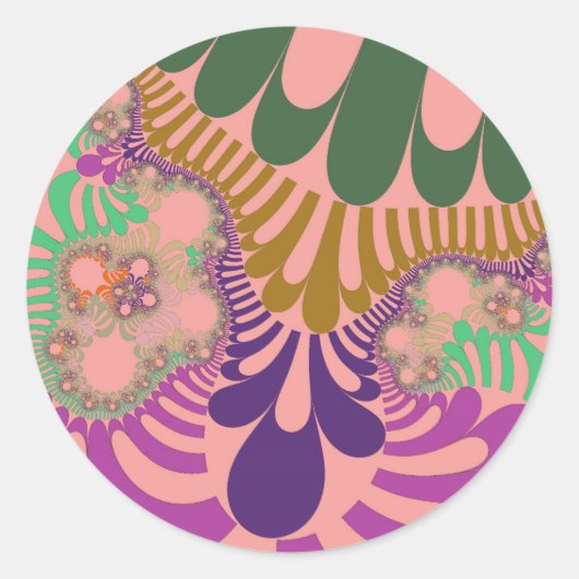 Peach Rainbow Mod Ronde Sticker (Voorkant)