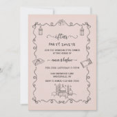 Peach Ramadan Bow doodle ramadan iftar invitation Kaart (Voorkant)