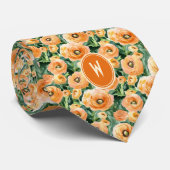 Peach Ranunculus Floral Stropdas (Opgerold)