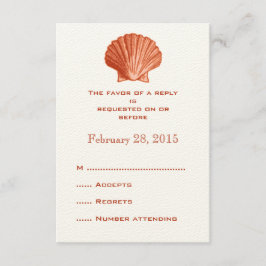 Peach Rattan Seashell Wedding Reply RSVP-kaarten RSVP Kaartje