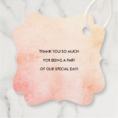 Peach Red Floral Waterverf Weddenschap Bedankt Bedankjes Labels (Achterkant)