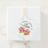 Peach Red Floral Waterverf Weddenschap Bedankt Bedankjes Labels (In situ)