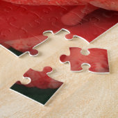 Peach Red Rose Flower Art Puzzel (Zijkant)