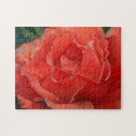 Peach Red Rose Flower Art Puzzel (Horizontaal)
