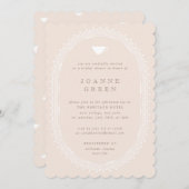 Peach Regency Afternoon Tea Bruids/Trouwdouche Kaart (Voorkant / Achterkant)