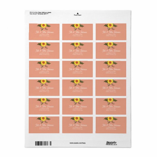 Peach Retouradres Etiket (Full Sheet)