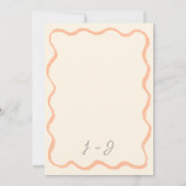 Peach Retro Champagne Tower Hand getrokken bruilof Kaart (Achterkant)