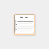 Peach Retro Lined Checklist Post-it® Notes (Voorkant)