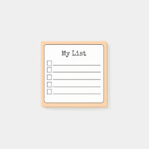 Peach Retro Lined Checklist