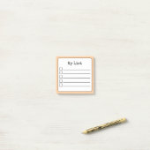 Peach Retro Lined Checklist Post-it® Notes (Op bureau)