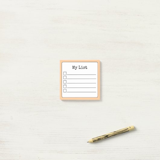 Peach Retro Lined Checklist Post-it® Notes (Op bureau)