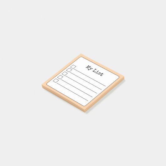 Peach Retro Lined Checklist Post-it® Notes (Schuin)