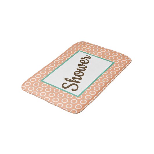 Peach Retro-Style Circle Pattern Customizable Badmat (Gekanteld)