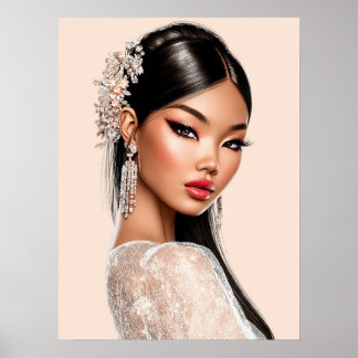 Peach Reverie | Vertical Portrait Poster (18×24)