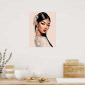 Peach Reverie | Verticale Portretposter (18×24) Poster (Keuken)