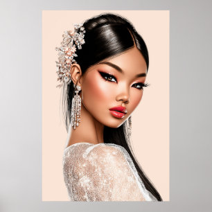 Peach Reverie Verticale Portretposter (24x36) Poster