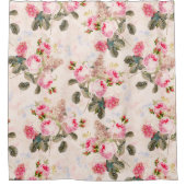 Peach  Rococo Rozen Boeketten Tuindouche Douchegordijn (Voorkant)