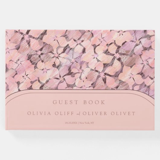 Peach Romance bruiloft Gastenboek (Voorkant)