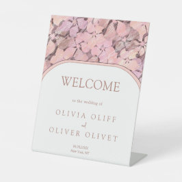 Peach Romance bruiloft welkom Reclamebord Met Voetstuk