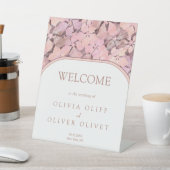 Peach Romance bruiloft welkom Reclamebord Met Voetstuk (Insitu)