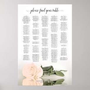 Peach Roos Alfabetical Wedding Seating Chart Poster