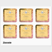 Peach Roos and Gold Glitter Product Labels Logo (Vel)