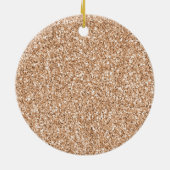 Peach Roos Blush Gold Glitter Keramisch Ornament (Achterkant)