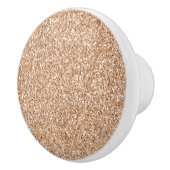 Peach Roos Blush Gold Glitter Keramische Knop (Rechts)