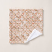 Peach Roos Blush Gold Glitter Mermaid            Bad Handdoek (Wasdoekje)