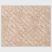 Peach Roos Blush Gold Glitter Mermaid Cadeaupapier (Vlak)