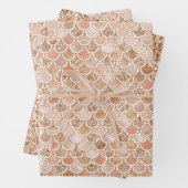 Peach Roos Blush Gold Glitter Mermaid Inpakpapier Vel (In situ)
