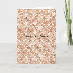 Peach Roos Blush Gold Glitter Mermaid       Kaart