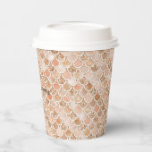 Peach Roos Blush Gold Glitter Mermaid Papieren Bekers (Links)