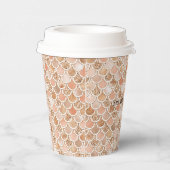 Peach Roos Blush Gold Glitter Mermaid Papieren Bekers (Rechts)