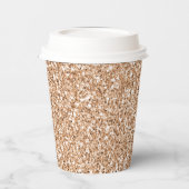 Peach Roos Blush Gold Glitter Papieren Bekers (Links)