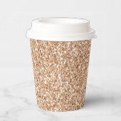Peach Roos Blush Gold Glitter Papieren Bekers (Rechts)