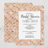 Peach Roos Blush Gold Glitter Vrijgezellenfeest Kaart (Voorkant / Achterkant)