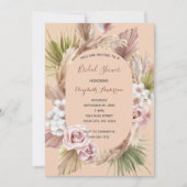 Peach Roos Boho Floral Trendy Vrijgezellenfeest Kaart (Voorkant)