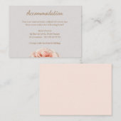 Peach roos bruiloft accommodatie behuizing kaart (Voorkant / Achterkant)