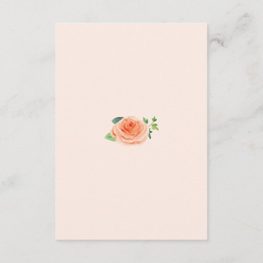 Peach Roos bruiloft informatie Kaarten (Achterkant)