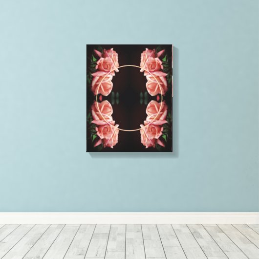 Peach Roos Creëer Uw eigen foto Canvas Afdruk (Insitu (Houten vloer))