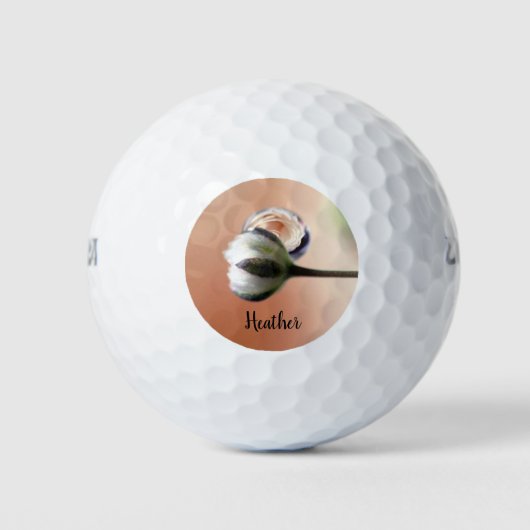Peach Roos Droplet gepersonaliseerde golfballen (Voorkant)