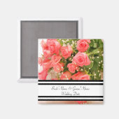 Peach Roos Favor Magnet Sjabloon (Voorkant / Achterkant)