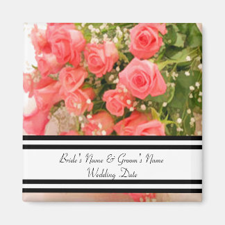 Peach Roos Favor Magnet Sjabloon