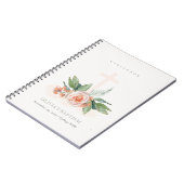 Peach Roos Floral Cross Bunch Baptism Guestbook Notitieboek (Linkerzijde)