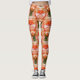 Peach Roos Flower Abstract Art Patroon Leggings