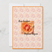 Peach Roos Flower Blossom / Framed Wedding Kaart (Achterkant)