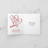 Peach Roos Flowers trouwfoto Bedankkaart (Binnen)